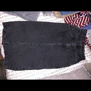 Vintage black denim skirt